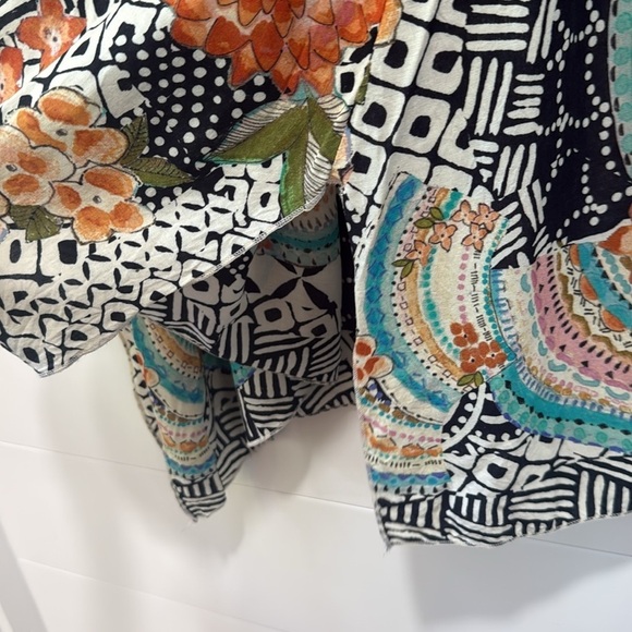 Johnny Was Sunlight Habitai Printed Tunic Top Blouse Multicolor Button Up Small - Picture 8 of 11